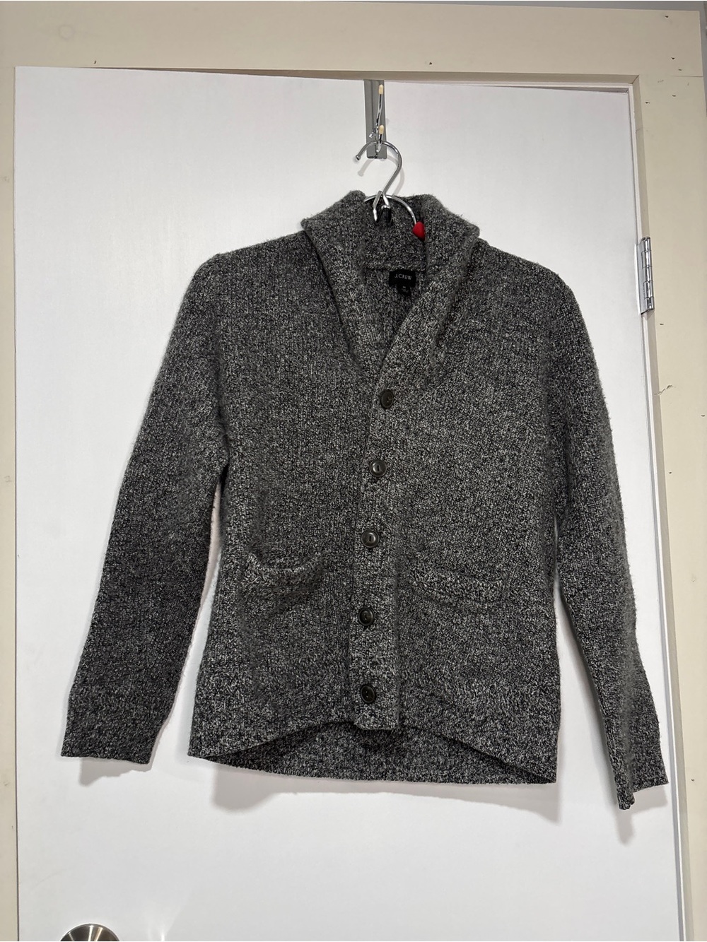 J. Crew Men's Charcoal Shawl-Collar Button Cardigan